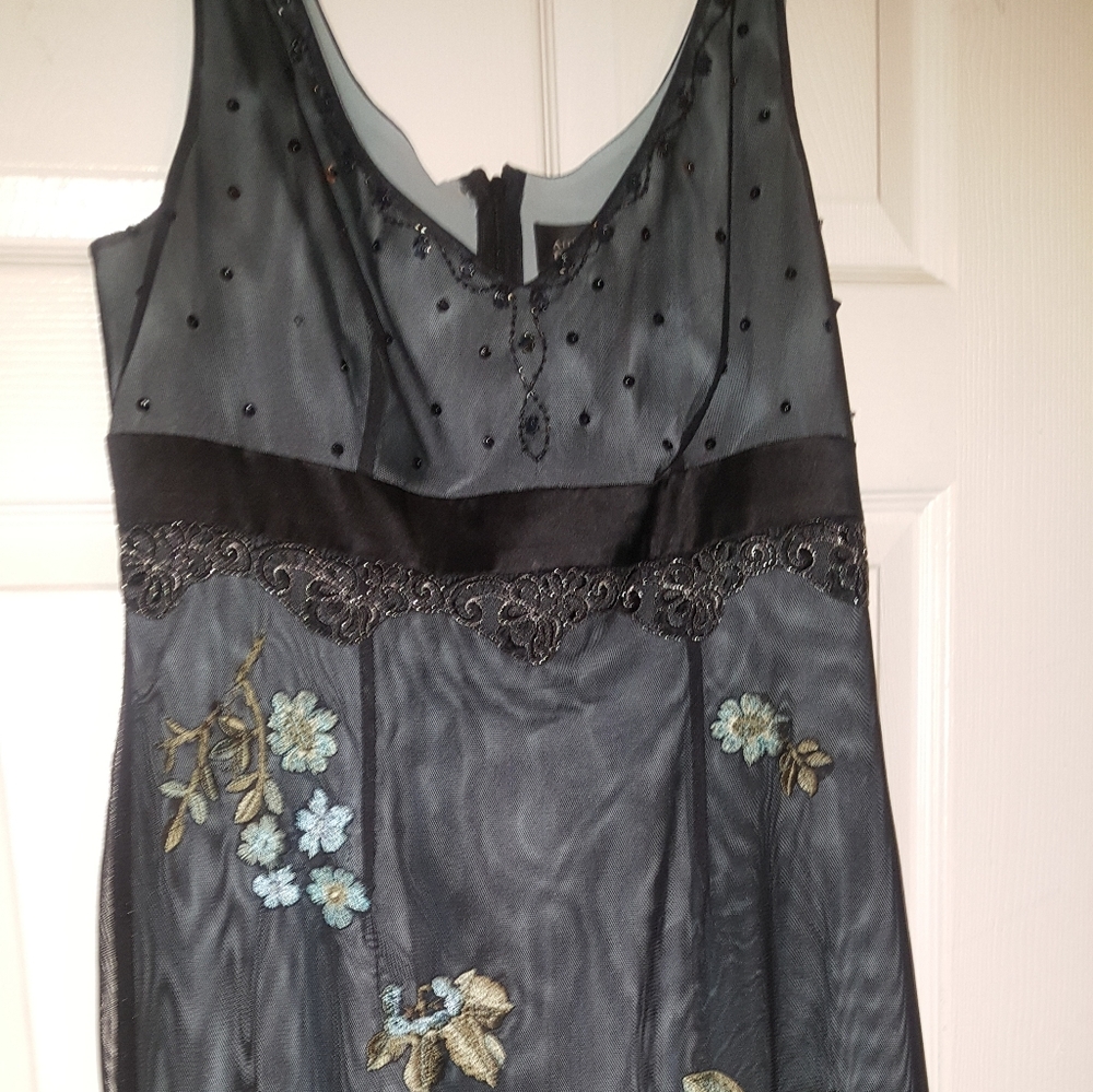 Aqua  blue and Black dress size 12